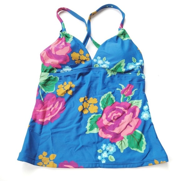 Matilda Jane XS Ladies Swim Tankini Blue Floral Like New - Picture 1 of 5